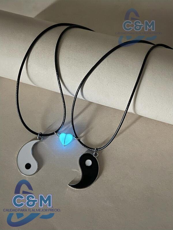 CADENA YIN YANG DE CORDON Y CORAZON IMANTADO C12